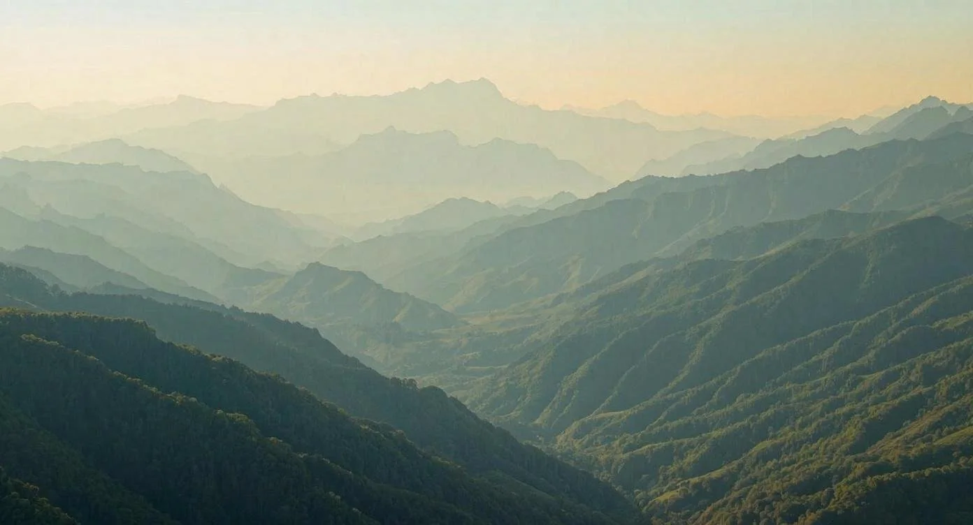 Landscape in blues and orange