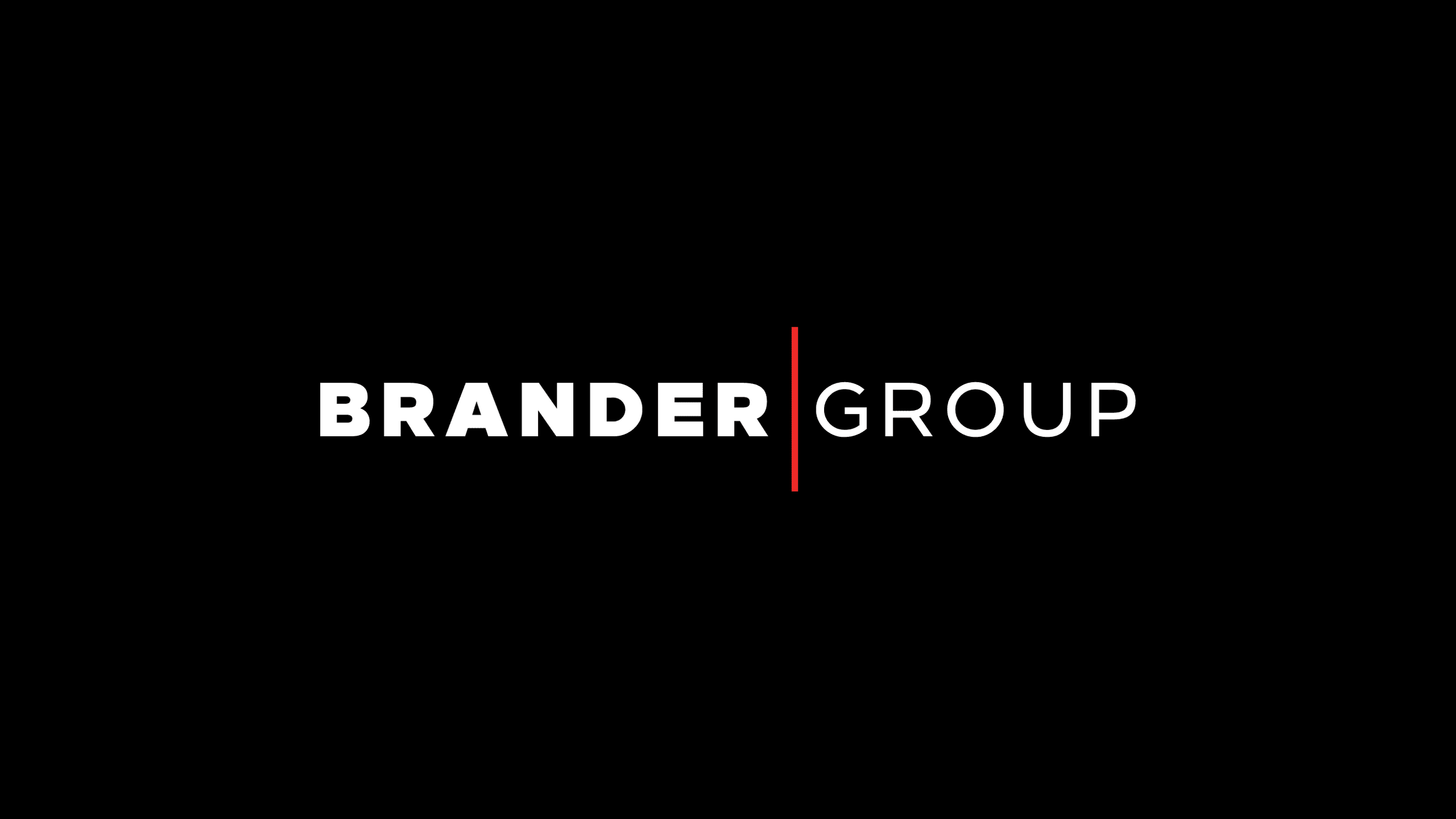 Brander Group logo with black background, white text, and a red vertical line separating "Brander" and "Group".