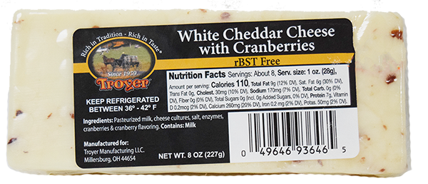 White Cheddar Cheese with Cranberries - 8 oz