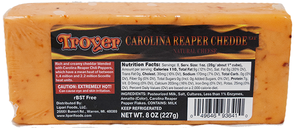 Carolina Reaper Cheddar Cheese - 8 oz