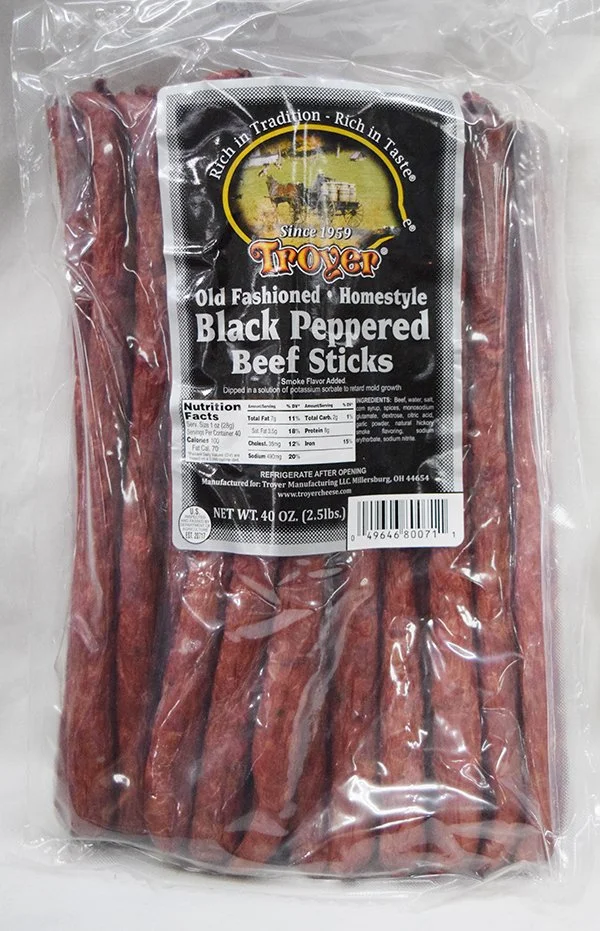 Troyer Black Peppered Beef Sticks - 40 oz