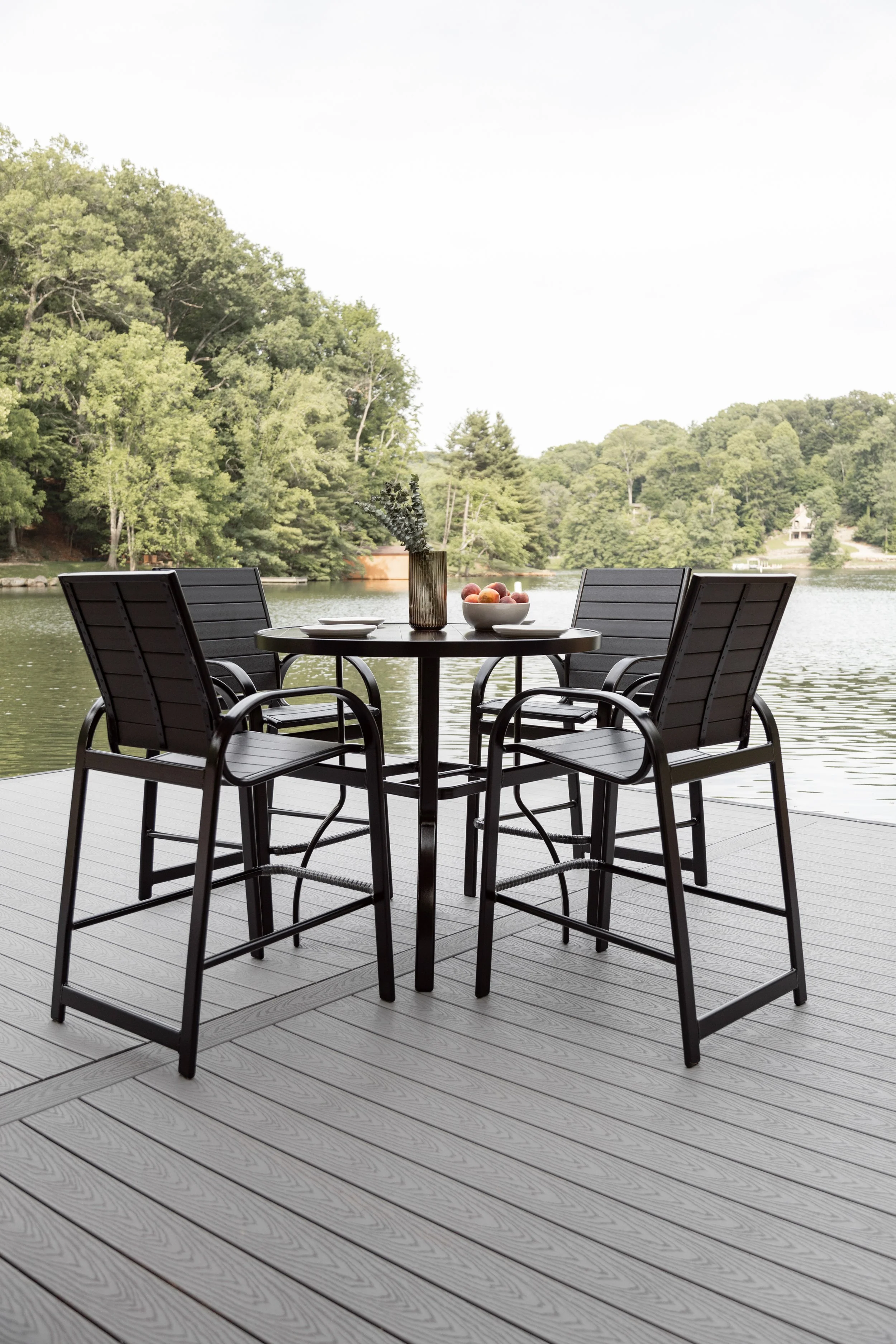 Murphy 42” Round Bar Table in Black with Murphy Stationary Bar Poly Chairs in Black with Black poly 4.jpg