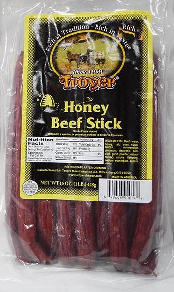 Troyer Honey Beef Sticks - 16 oz