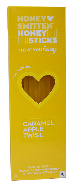 Honey Smitten Carmel Apple Twist Honey Sticks - 10 ct