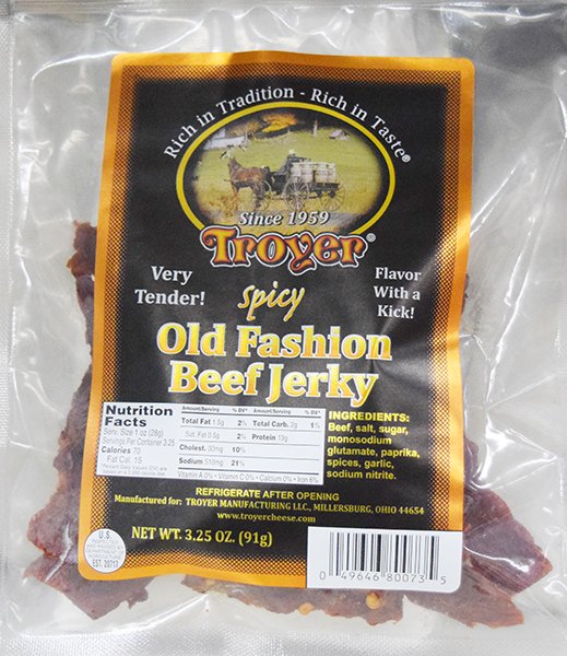 Troyer Spicy Beef Jerky - 3.25 oz