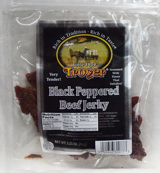 Troyer Black Peppered Beef Jerky - 3.25 oz