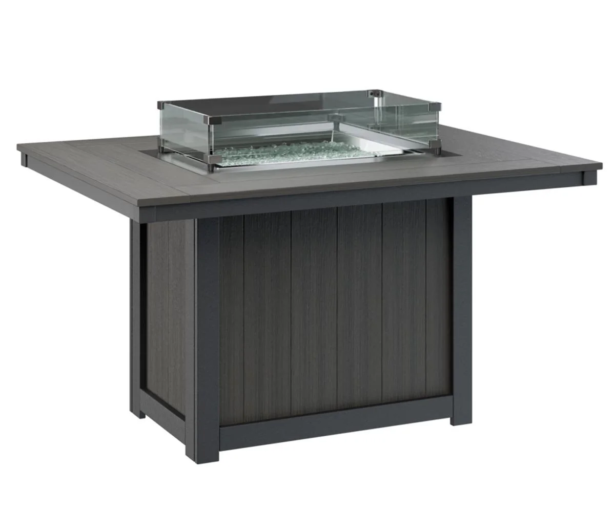 Donoma 42" X 54" Rectangular Dining 
Fire Table  
Approx. 50,000 BTUs   
Hammered Finish #DHFT4254D