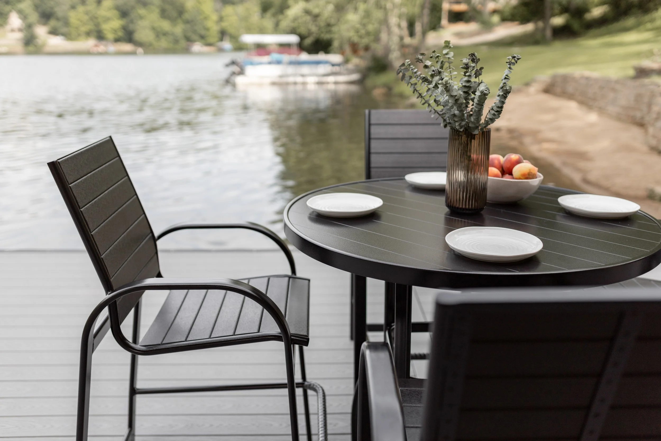 Murphy 42” Round Bar Table in Black with Murphy Stationary Bar Poly Chairs in Black with Black poly 2.jpg