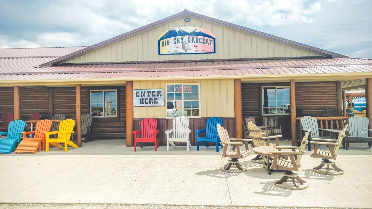 Enjoy the big skies of Montana while enjoying a hand dipped cone and test out the true comfort of our selection of Berlin Gardens poly furniture.