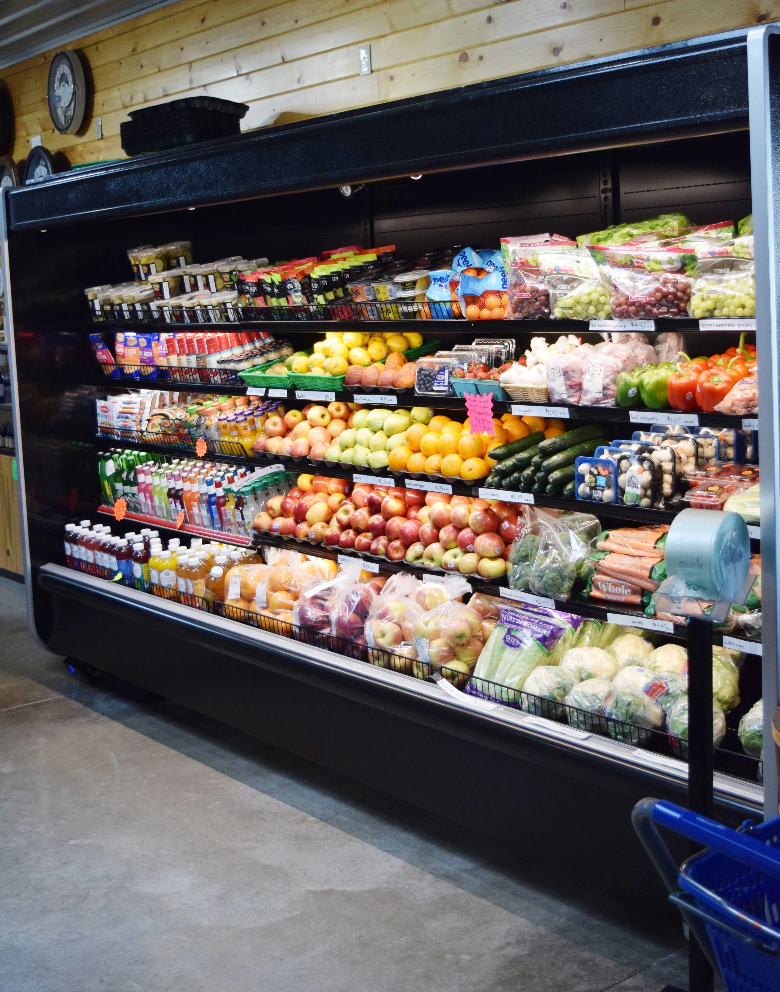 Our produce section houses a variety of everyday fruits and vegetables, and in the late summer and fall one will see many items that were locally grown!