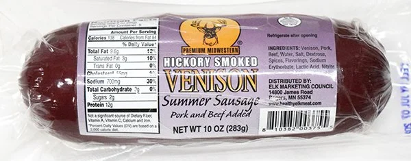 Midwestern Hickory Smoke Venison Summer Sausage - 10 oz
