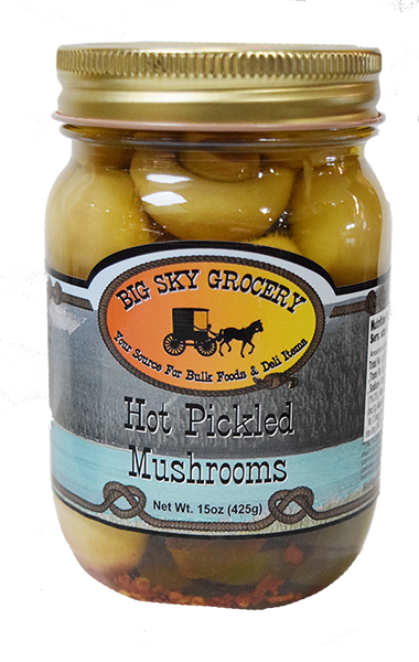 Hot Pickled Mushrooms - 16 oz