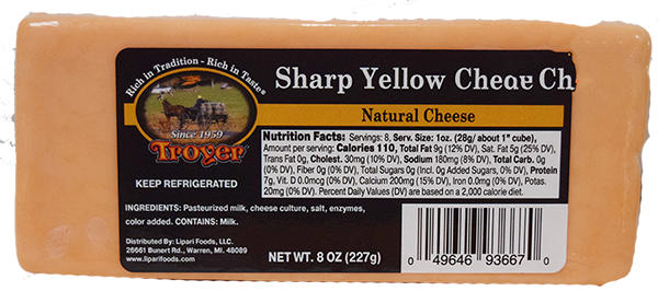 Sharp Yellow Cheddar Cheese - 8 oz