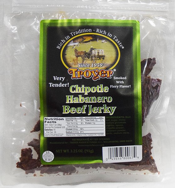 Troyer Chipotle Habanero Beef Jerky - 3.25 oz