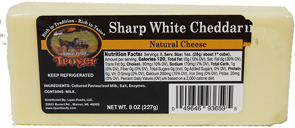 Sharp White Cheddar Cheese - 8 oz