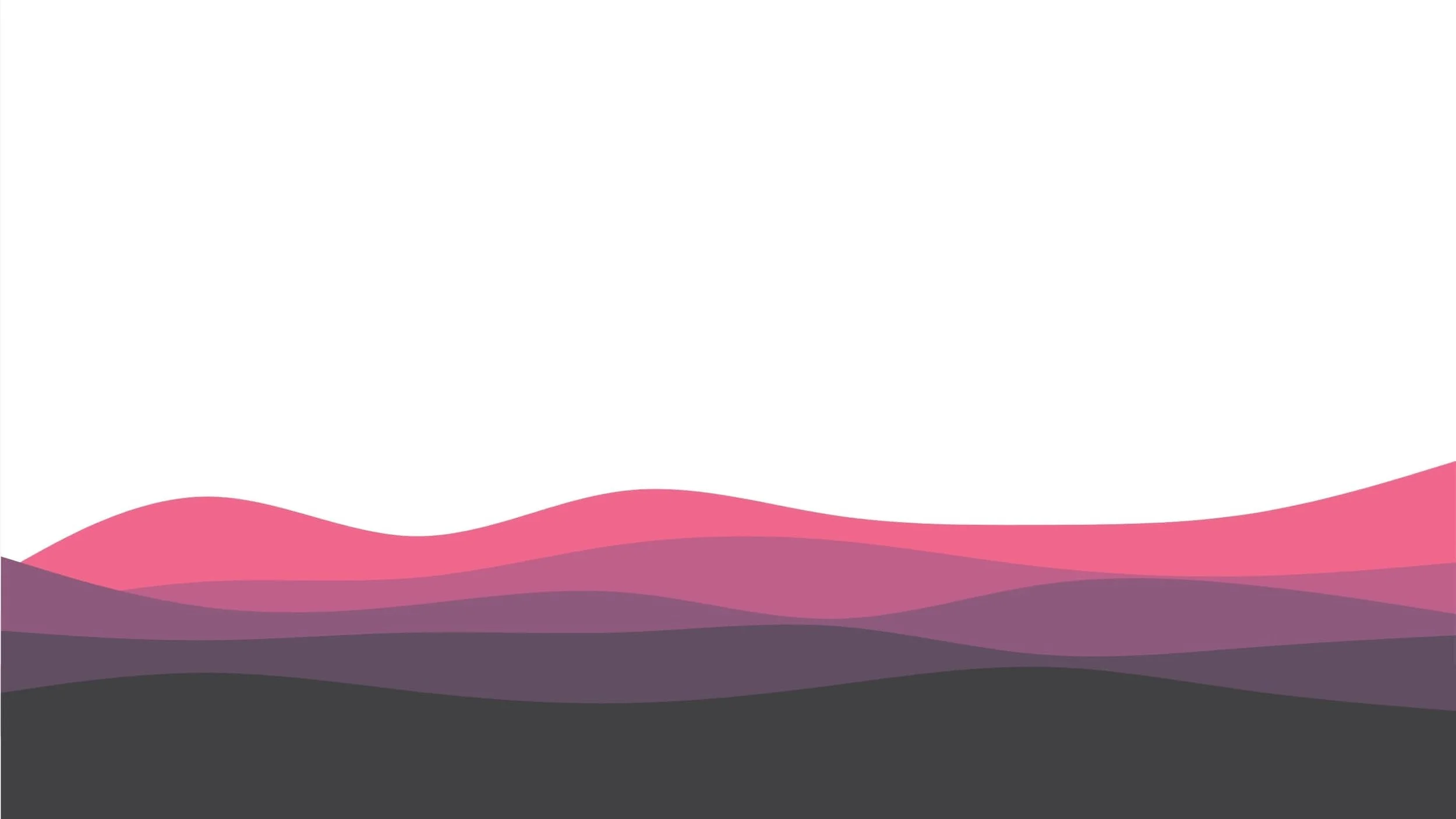 Abstract landscape with layered pink, purple, and black waves at the bottom, empty white space above