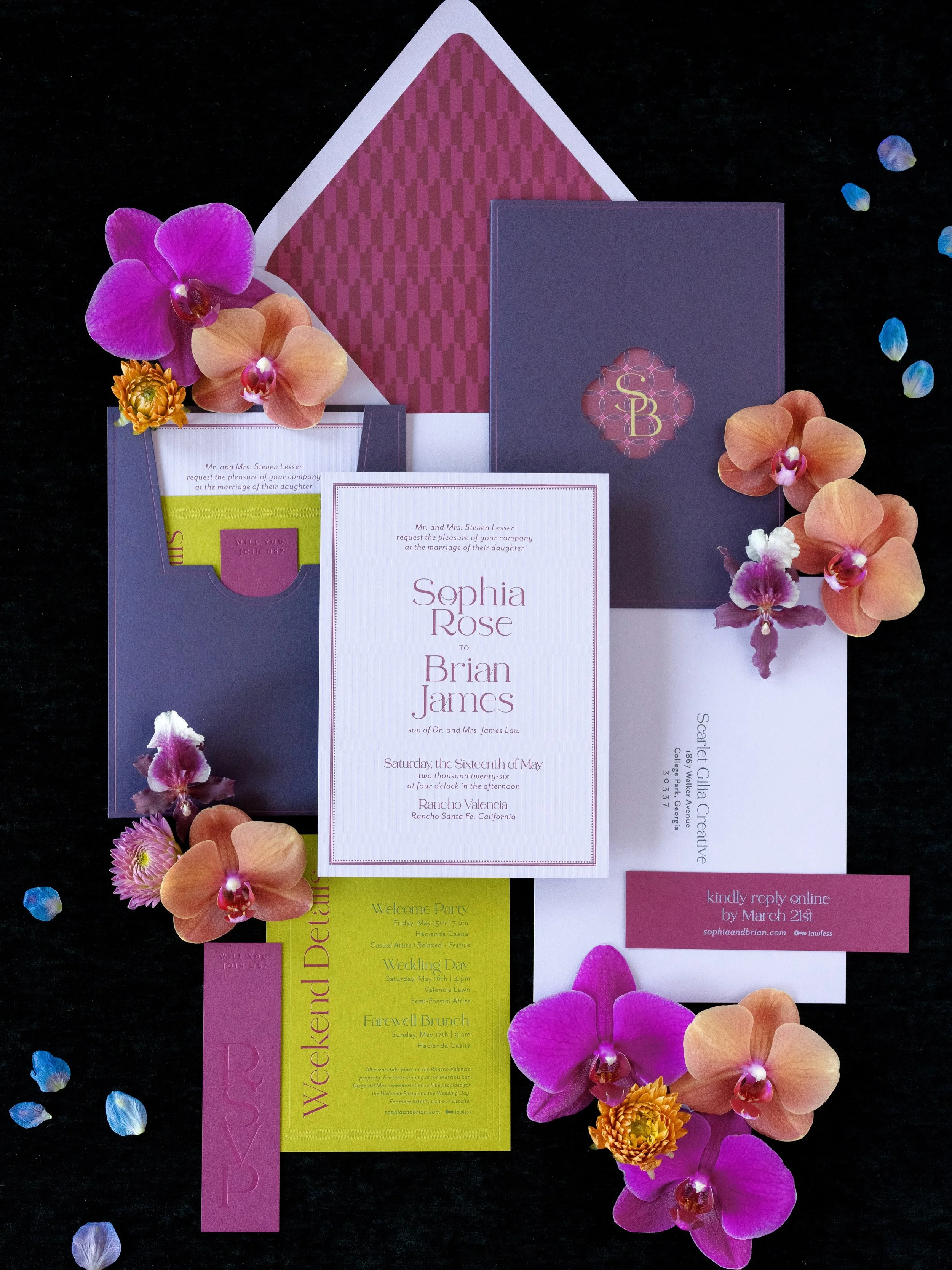 In case you didn&rsquo;t already know&hellip;. We love color! 

Photo: @spostophoto @invitationstylingco 
Planner: @wild_heart_events 

Luxury wedding design, rancho Santa Fe wedding, wedding stationery invitations, bold color, San Diego wedding