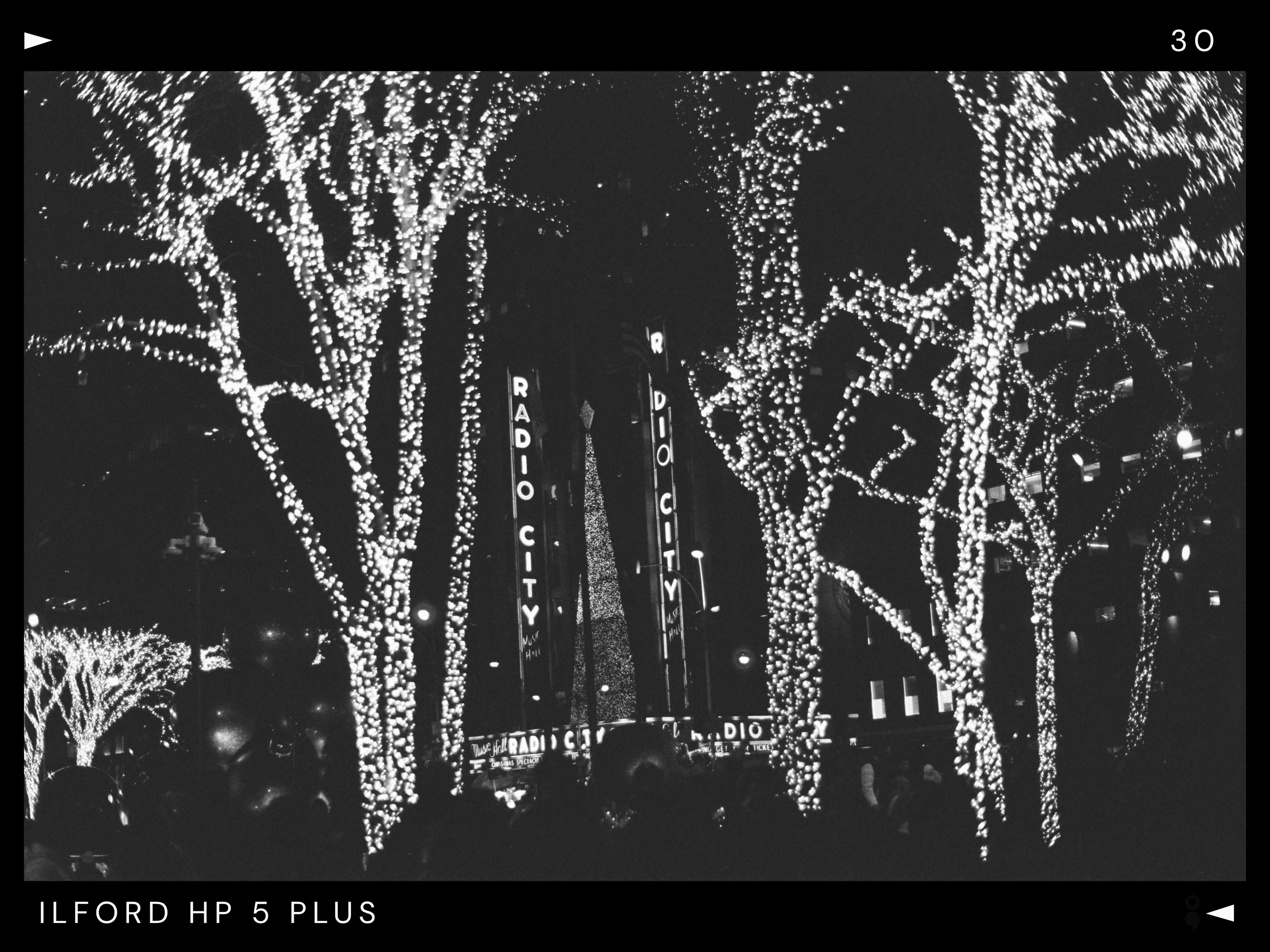 Radio City Holiday — 35mm shot on ILFORD HP 5 Plus fine art photography by Kavion Sabio