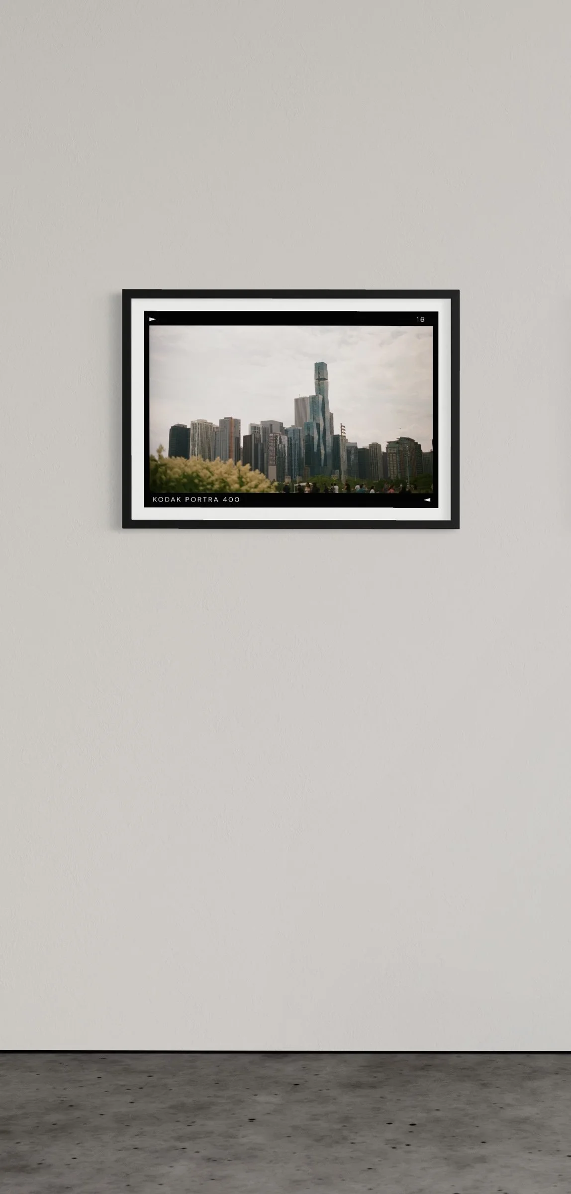 Chicago Skyline — 35mm shot on Kodak Portra 400 framed fine art photography by Kavion Sabio