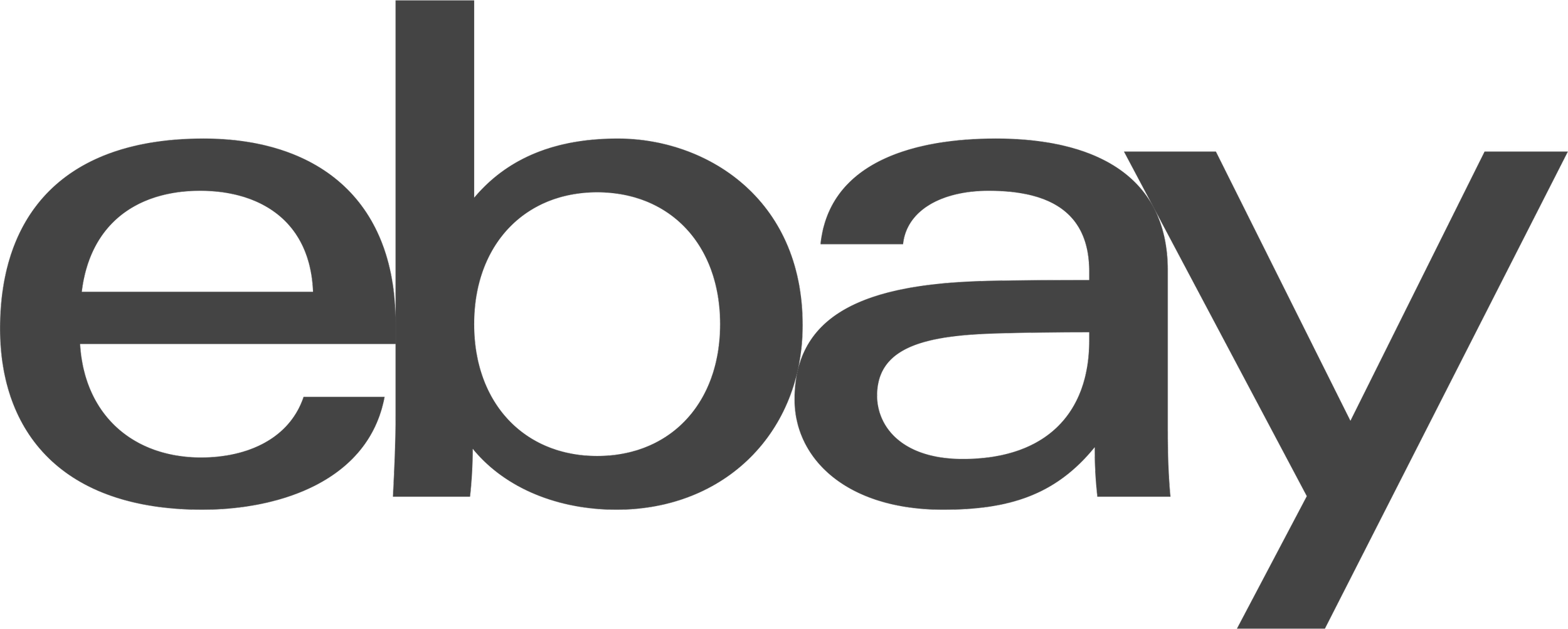 Ebay logo in black with gray text