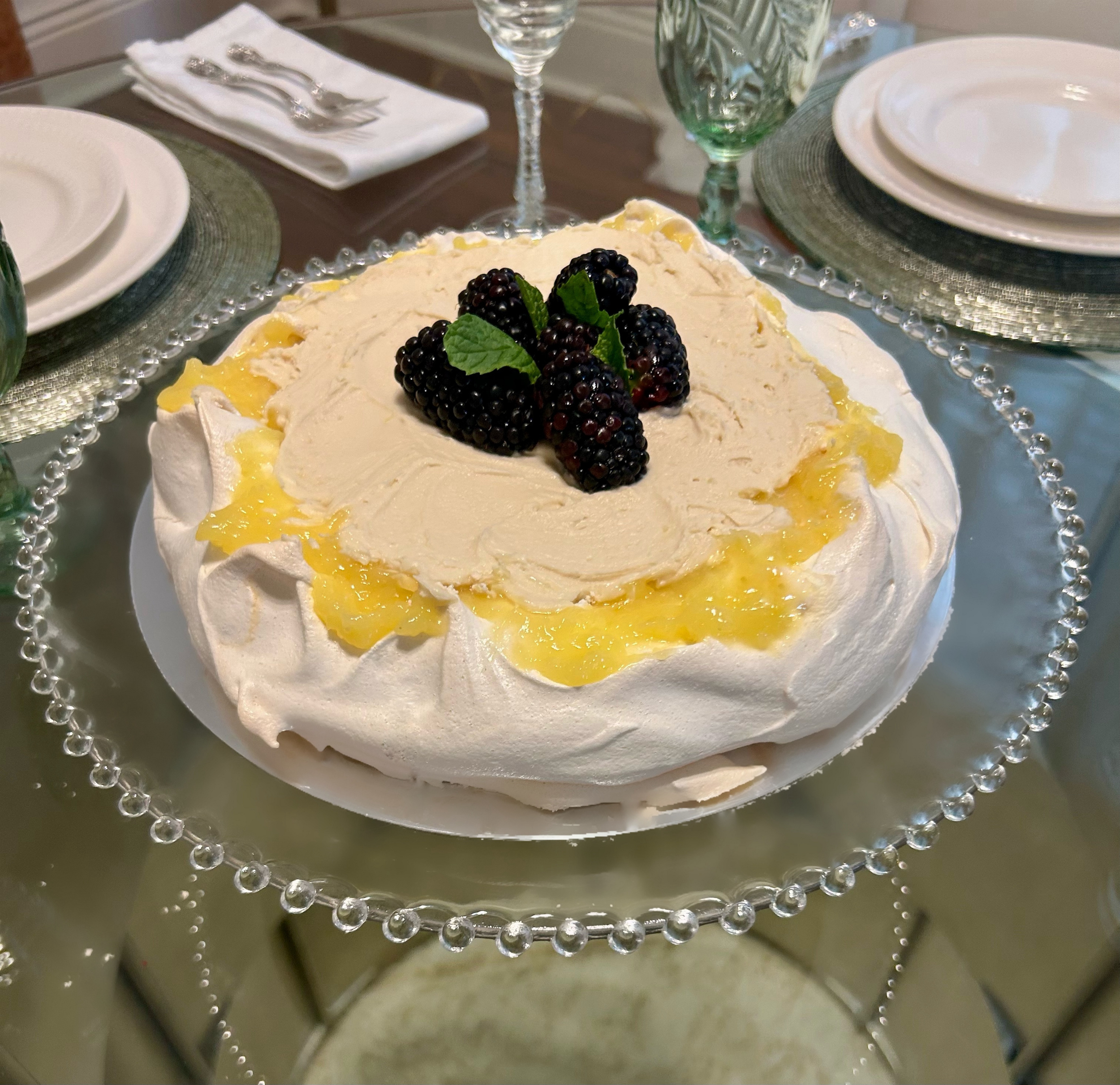 LAVENDER PAVLOVA WITH LEMON CURD & BUTTERCREAM