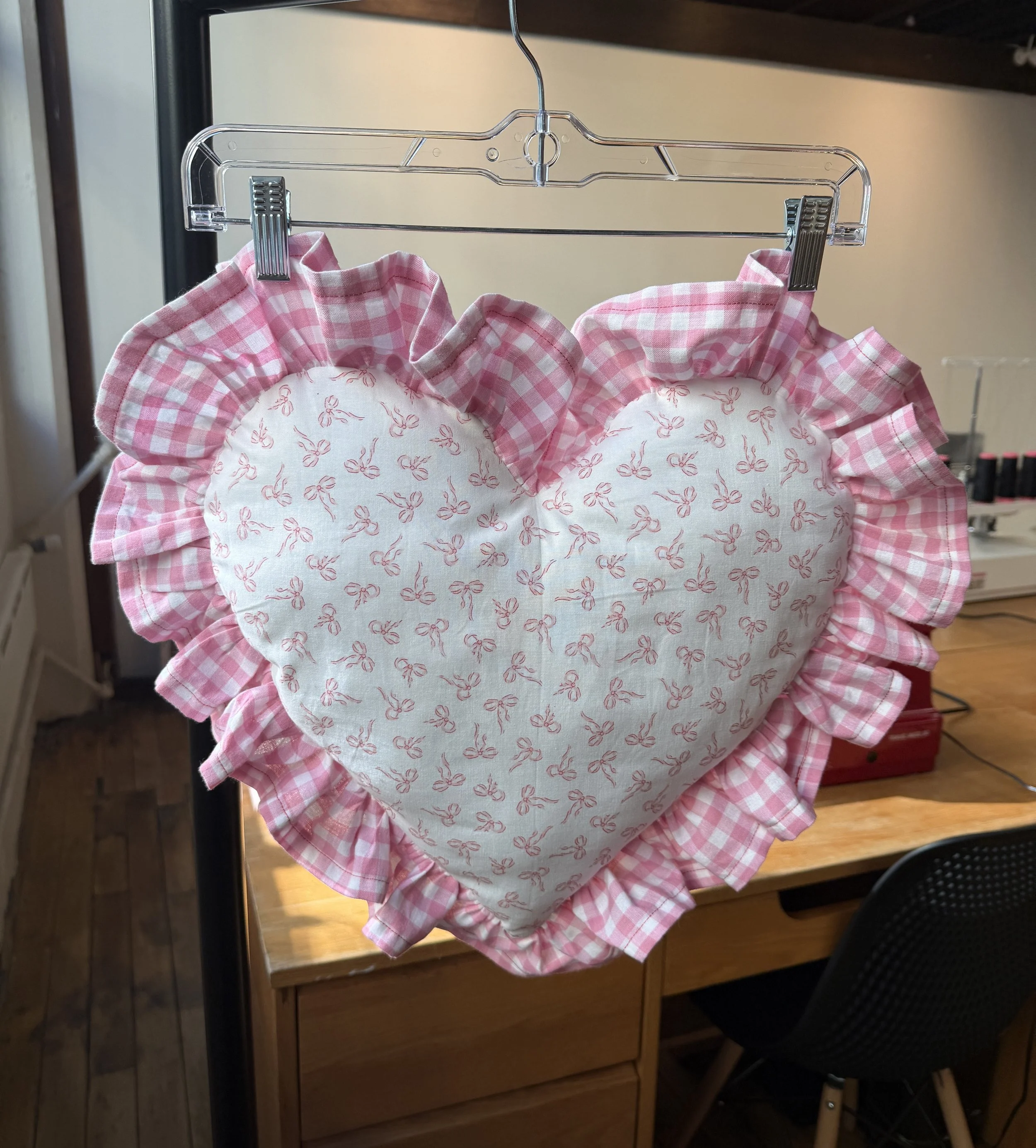 Part of our Lolita Series, in this 1.5 hour beginner's sewing class students will make a cute and cozy ruffle heart pillow. Students will learn sewing curves and gathering techniques along with basic sewing terminology and machine operation.
