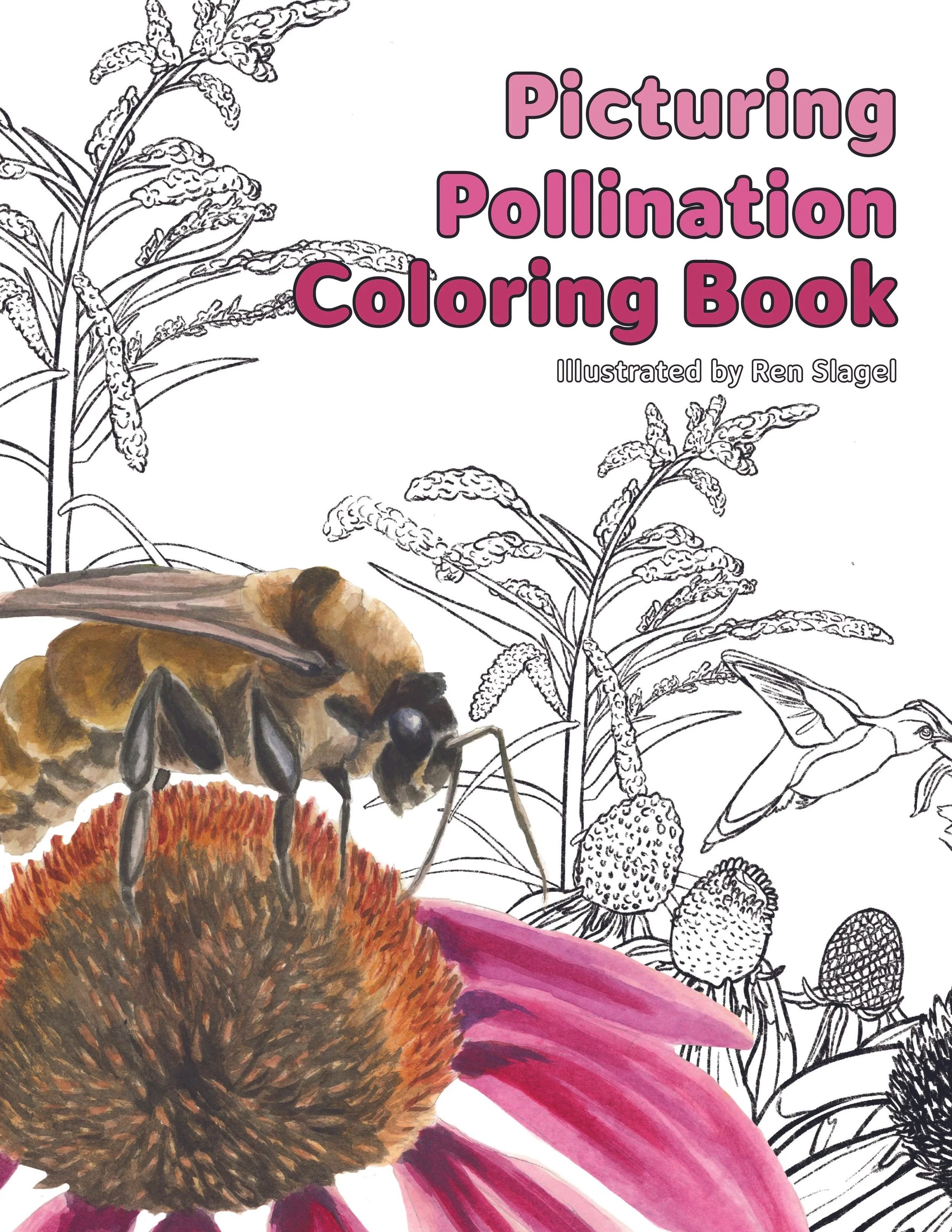 cover of pollination themed coloring book