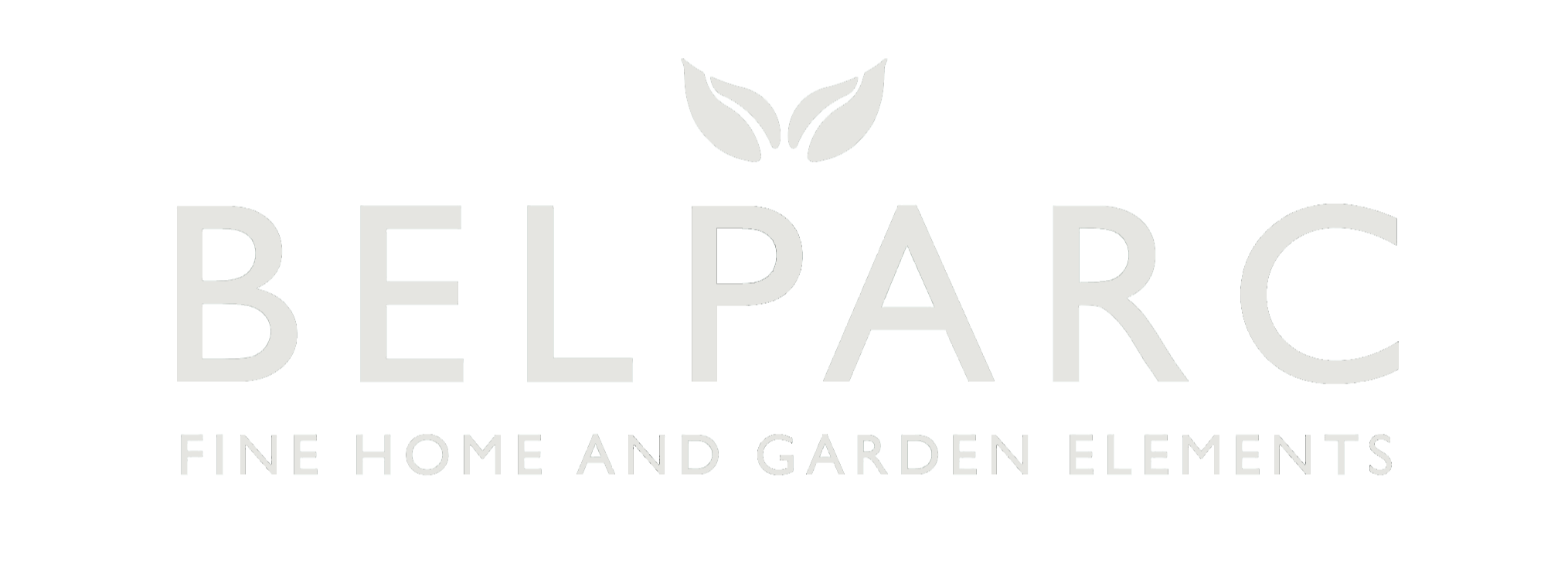 Logo für Belparc, ein Unternehmen für hochwertige Wohn- und Gartenelemente, mit einem stilisierten Blattform-Design oberhalb des Namens.