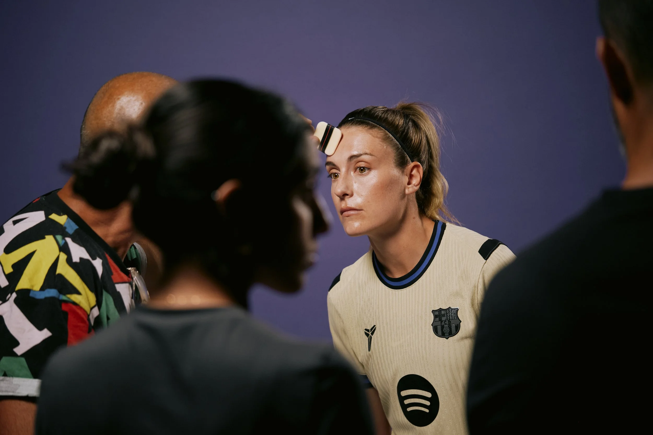 Behind the scenes of Alexia Putellas on set for the Nike Kobe collaboration campaign.