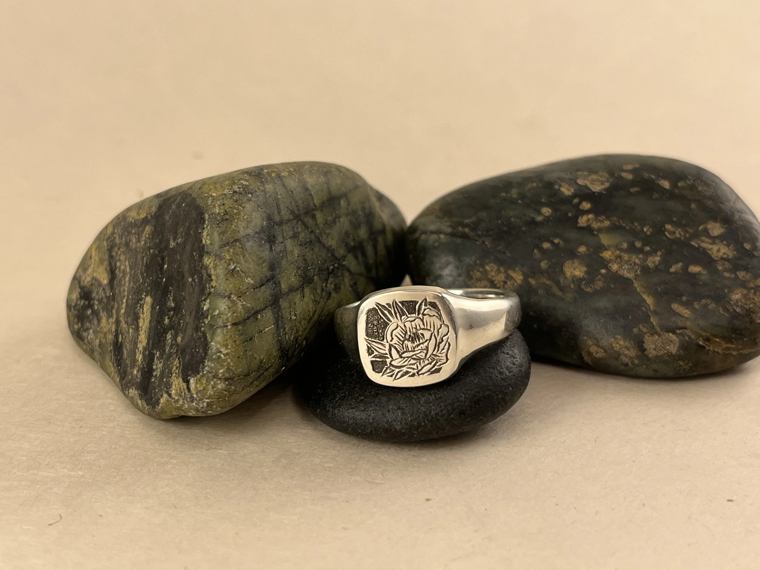 Peony Signet Ring