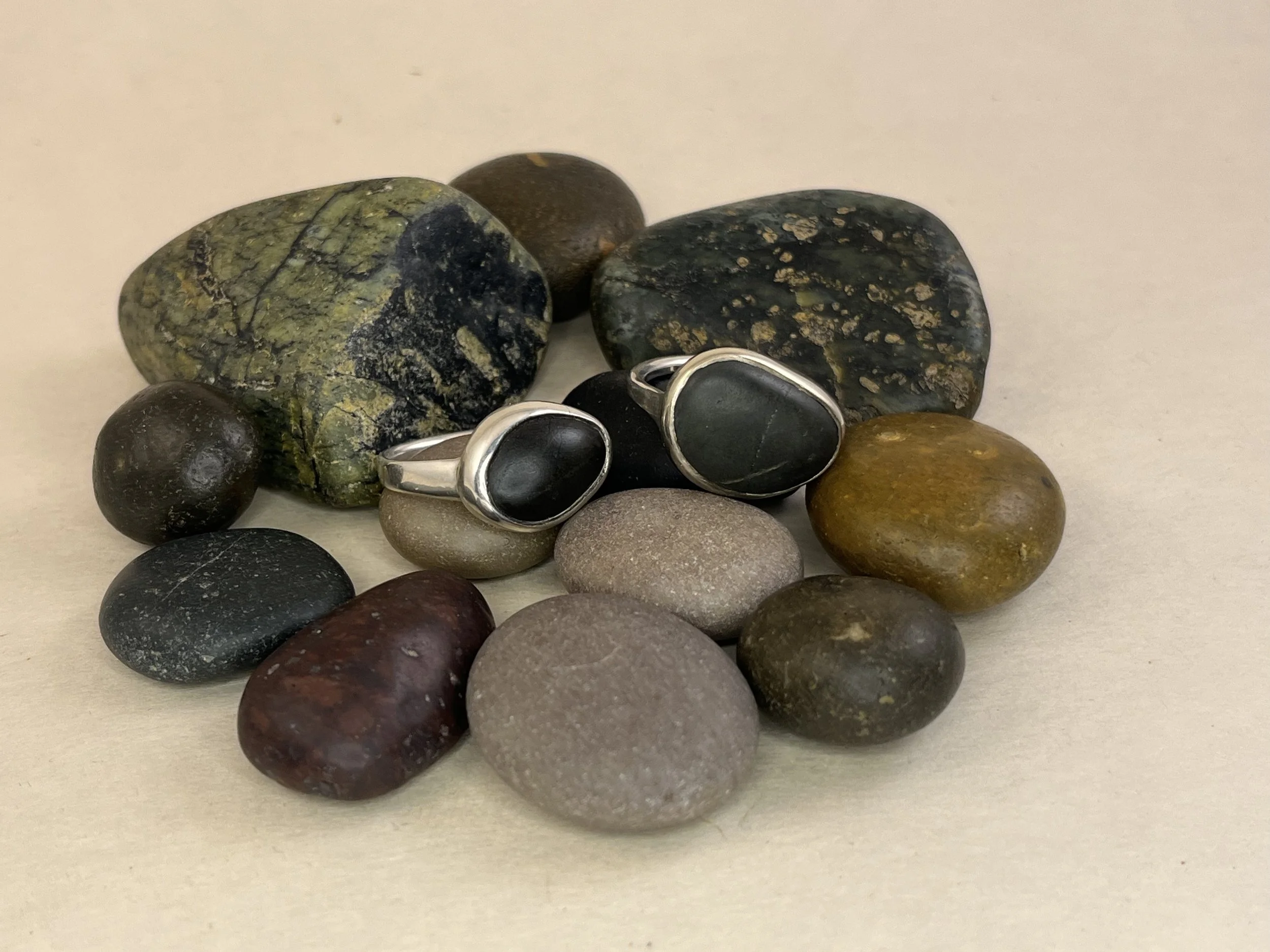 Stone Rings sterling silver handmade in Montpelier VT