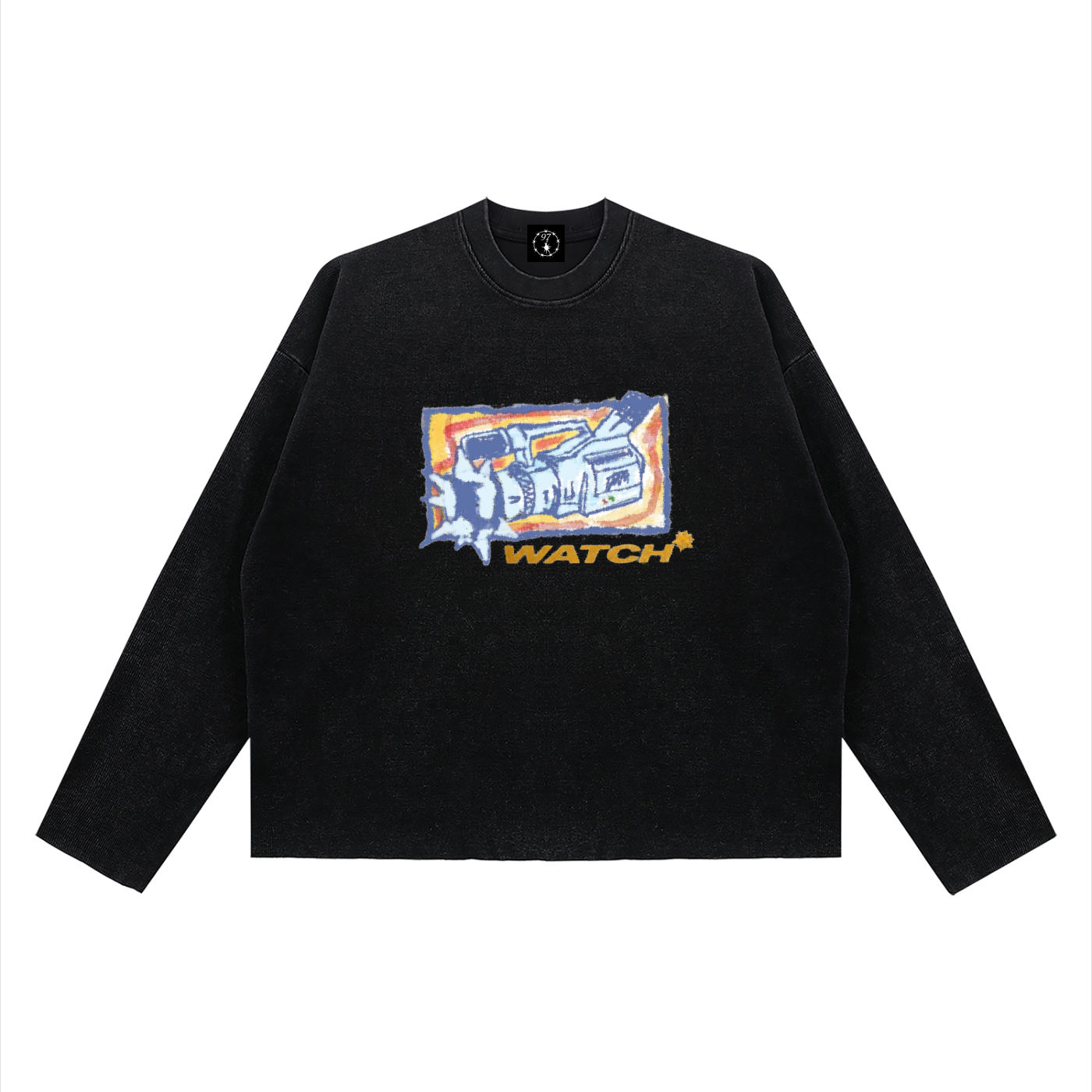 Unisex Vintage Wash Boxy  Waffle Raw Edge T-Shirt
