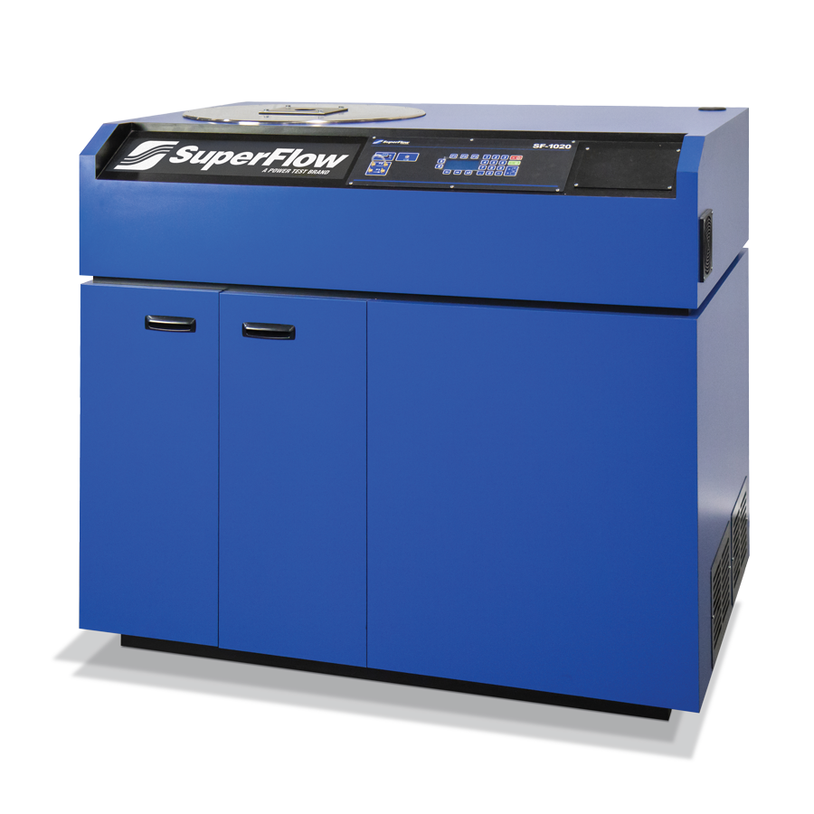 The SuperFlow SF‑1020 offers OEM‑engineering accuracy for air‑flow testing (up to ~1,100 cfm) with its variable‑orifice design and FlowCom™ digital measurement system.