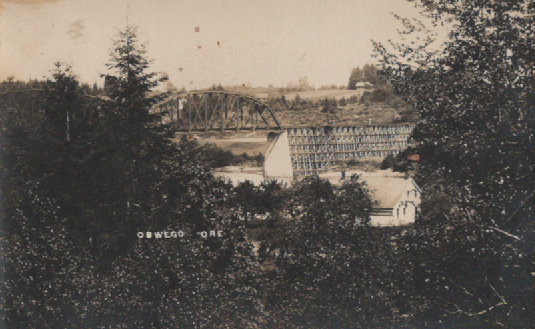 The Lake Oswego Railroad Bridge, completed in 1910 by the Beaverton and Willsburg Railroad (a Southern Pacific subsidiary), spans the Willamette River connecting Lake Oswego with Oak Grove. Built to bypass downtown Portland rail traffic, this histori
