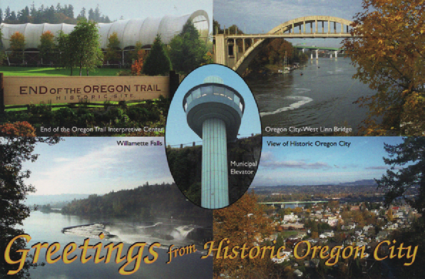PC093  Greetings from Historic Oregon CIty  P214 JQ Graphics