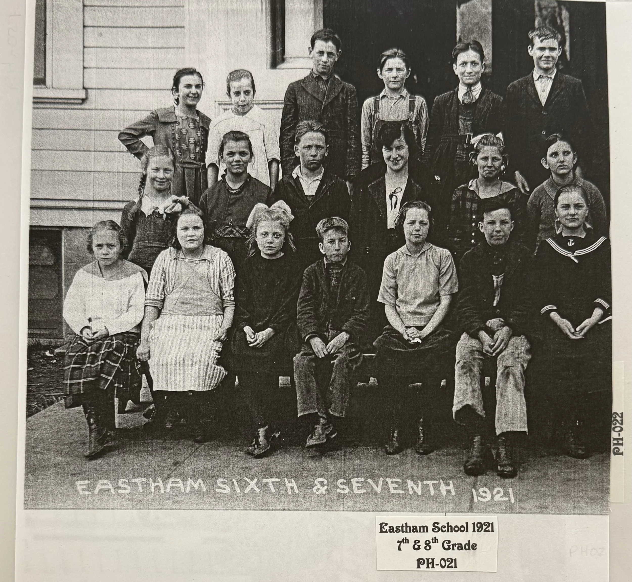 PH-021: Eastham School, Oregon City (Sixth and Seventh Grades 1921)