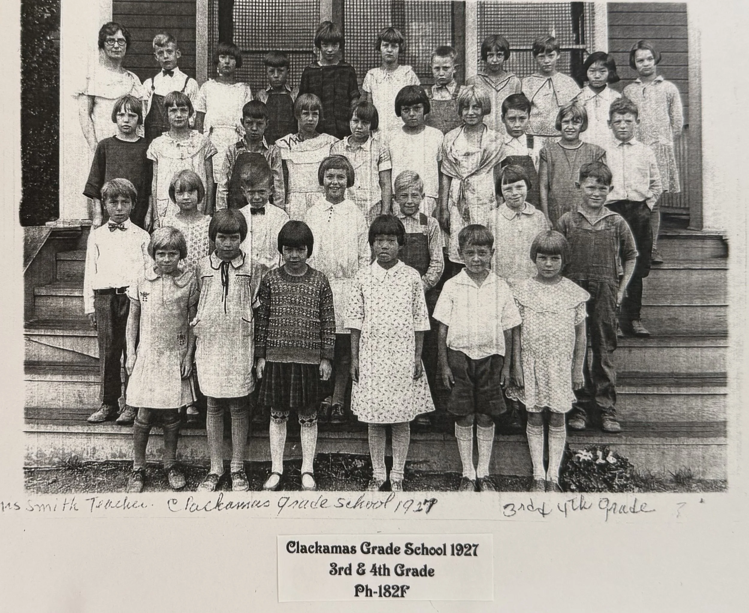 PH-182(F): Clackamas Grade School (Third and Fourth Grades, 1927)