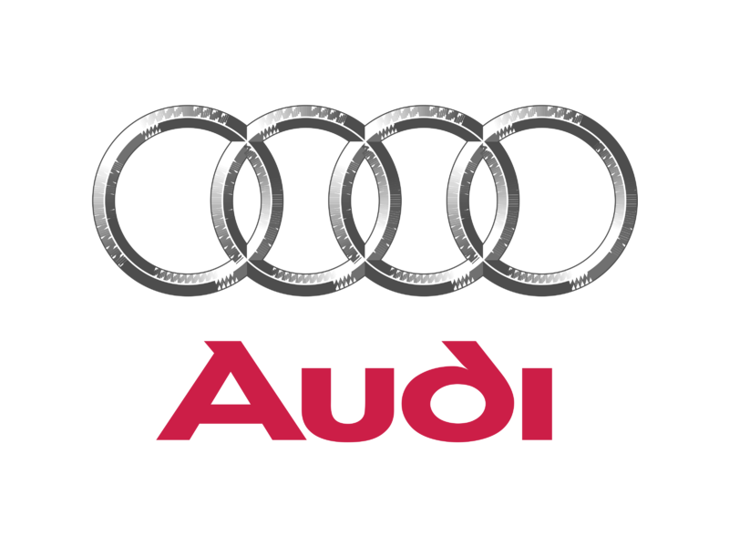 Audi logo with four interlinked silver rings and the words 'Audi Quattro' below, indicating a four-wheel-drive system.