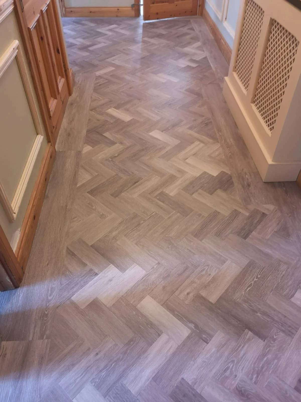 LVT Herringbone with Plank Border Flooring