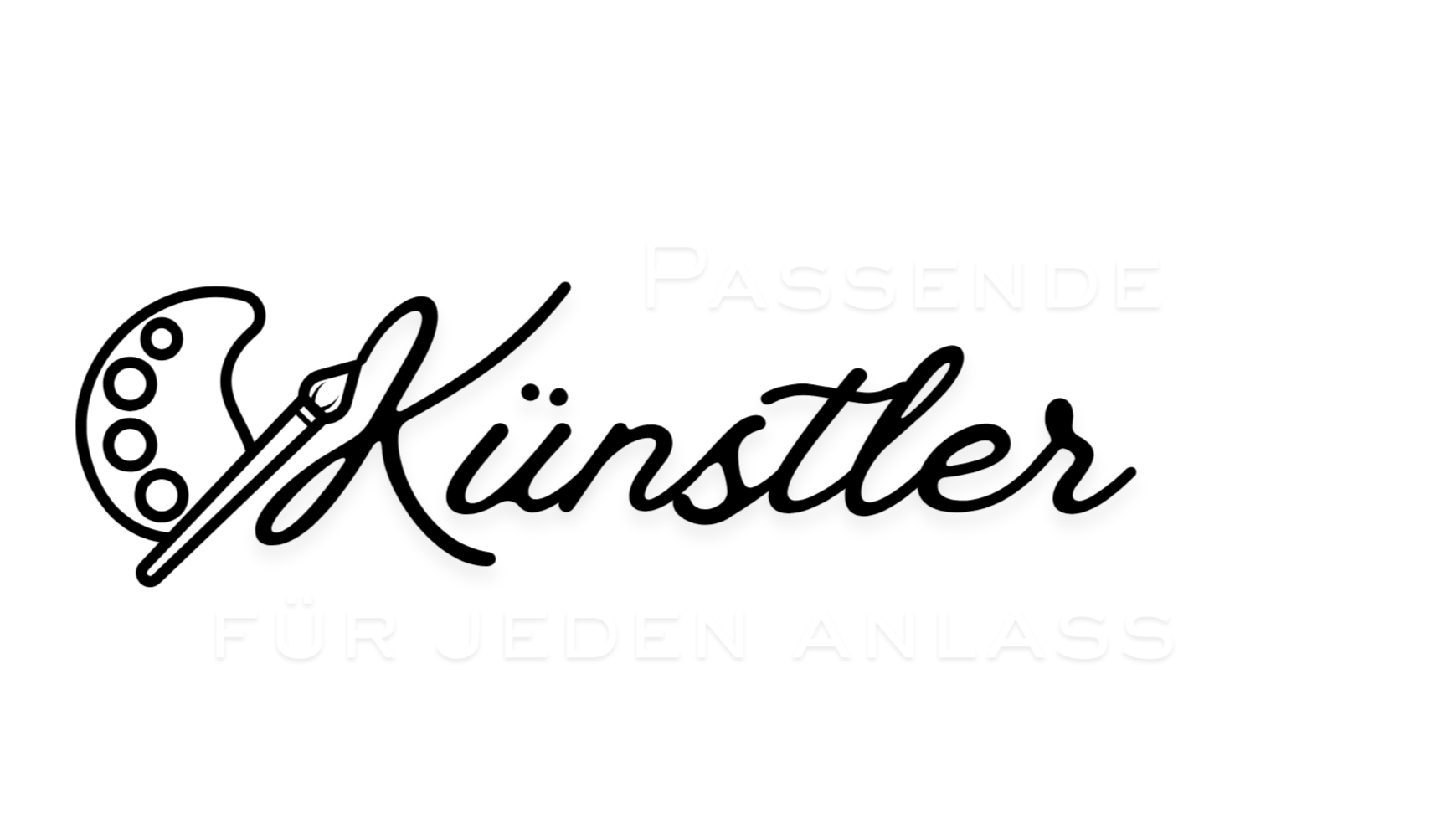 Black background with white text that says "Passenger" and "Für jeden Anlass" with lines through the text.