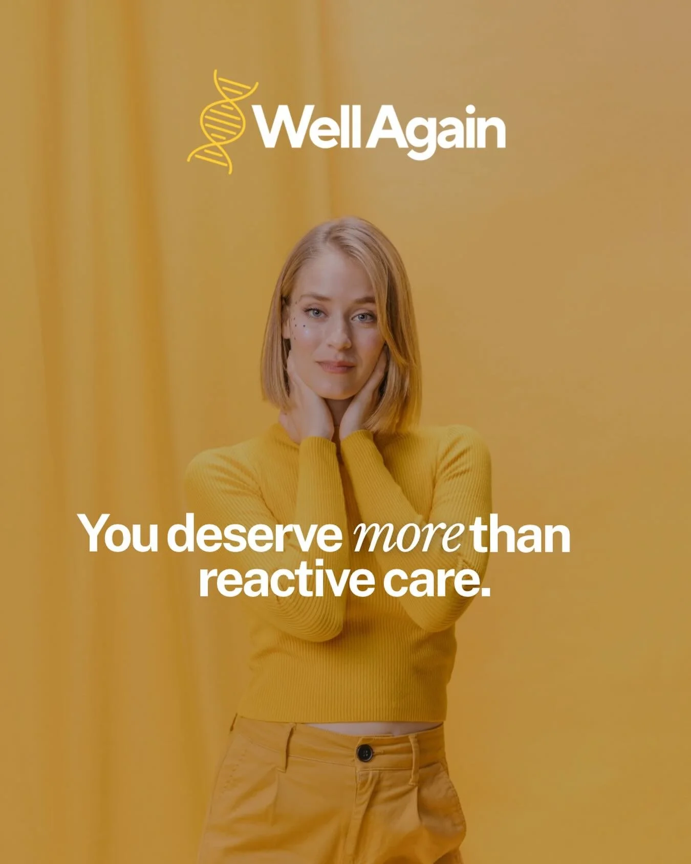 Most healthcare still starts after something goes wrong.

Symptoms are the LAST step &mdash; not the first.
Your genetics influence how your body:
🧬 Handles stress
🧬 Processes hormones
🧬 Responds to nutrients
🧬 Manages inflammation
🧬 Clears toxi