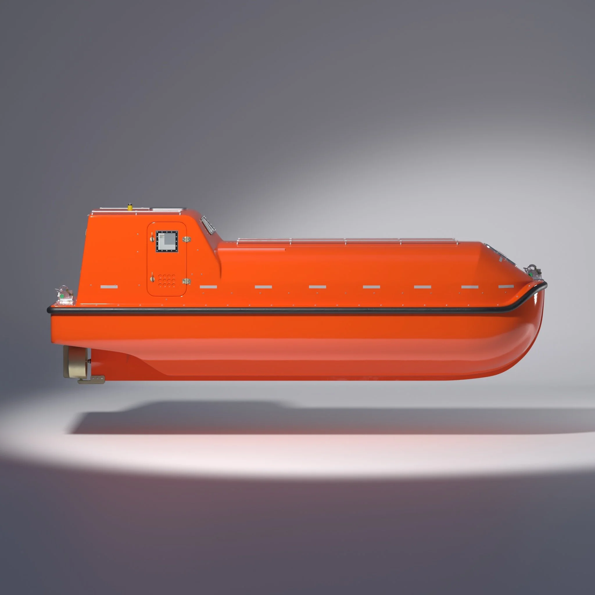 Orange Lifeboat in a dark choppy ocean
