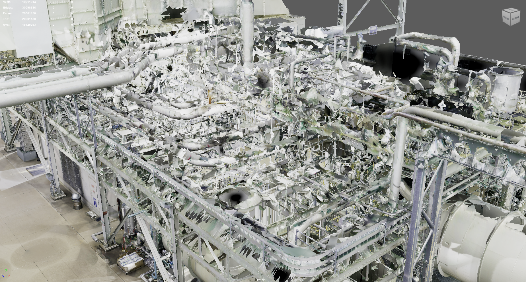 Image showing point cloud scan artifacts for an industrial plant. This highlights the limitations of point cloud data.