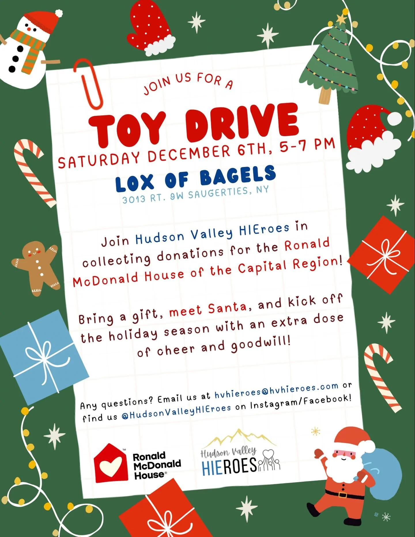 Toy Drive for The Ronald McDonald House (Saugerties Event)