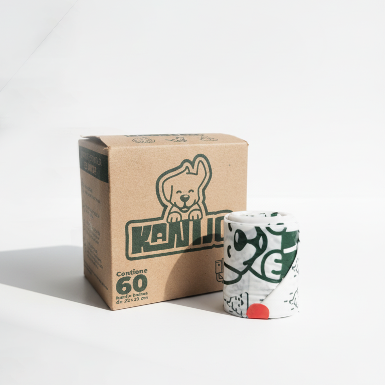 Caja con 6 rollos de bolsas Kanijo – 100% compostables