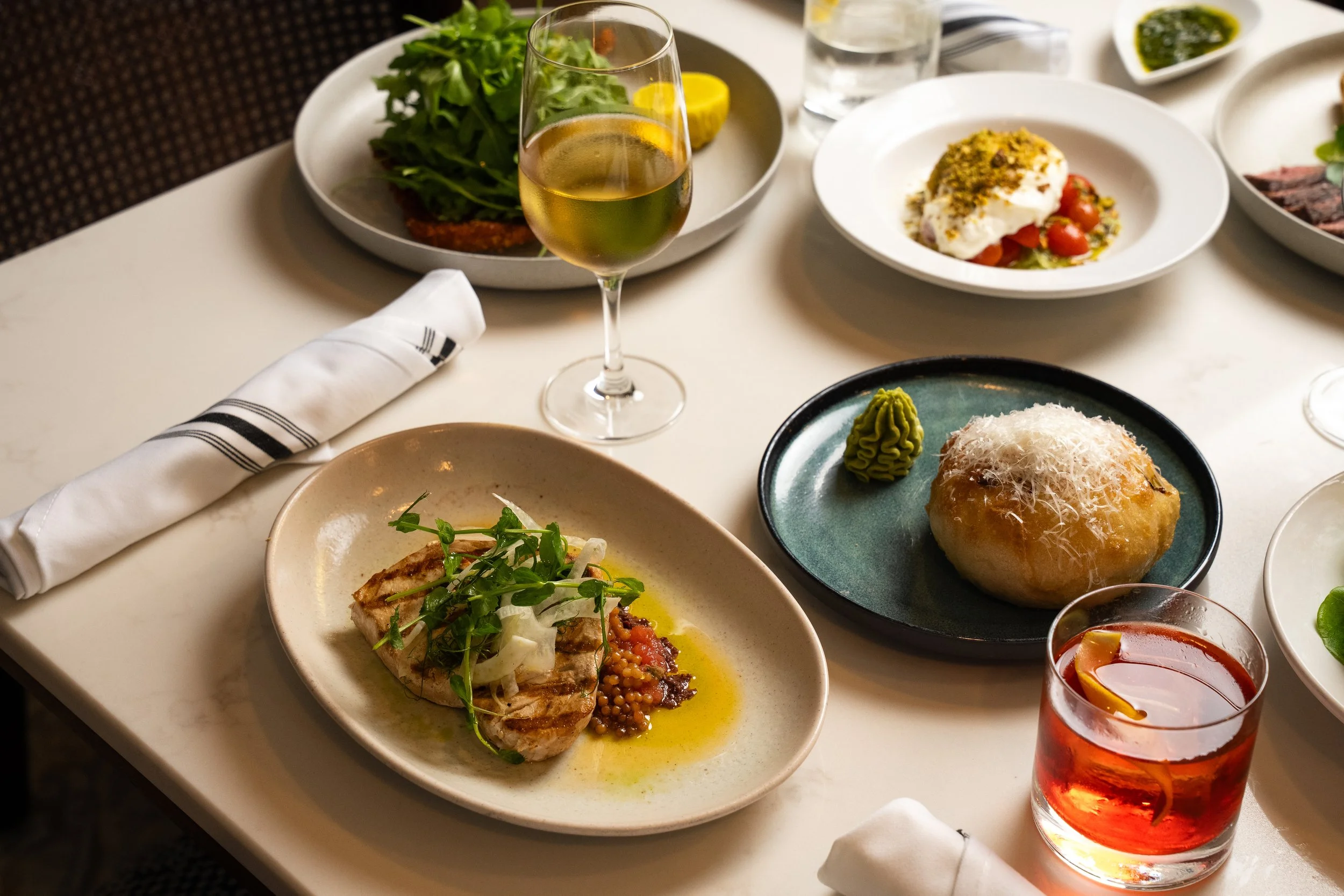 Dinner menu at Amalfi Palm Beach