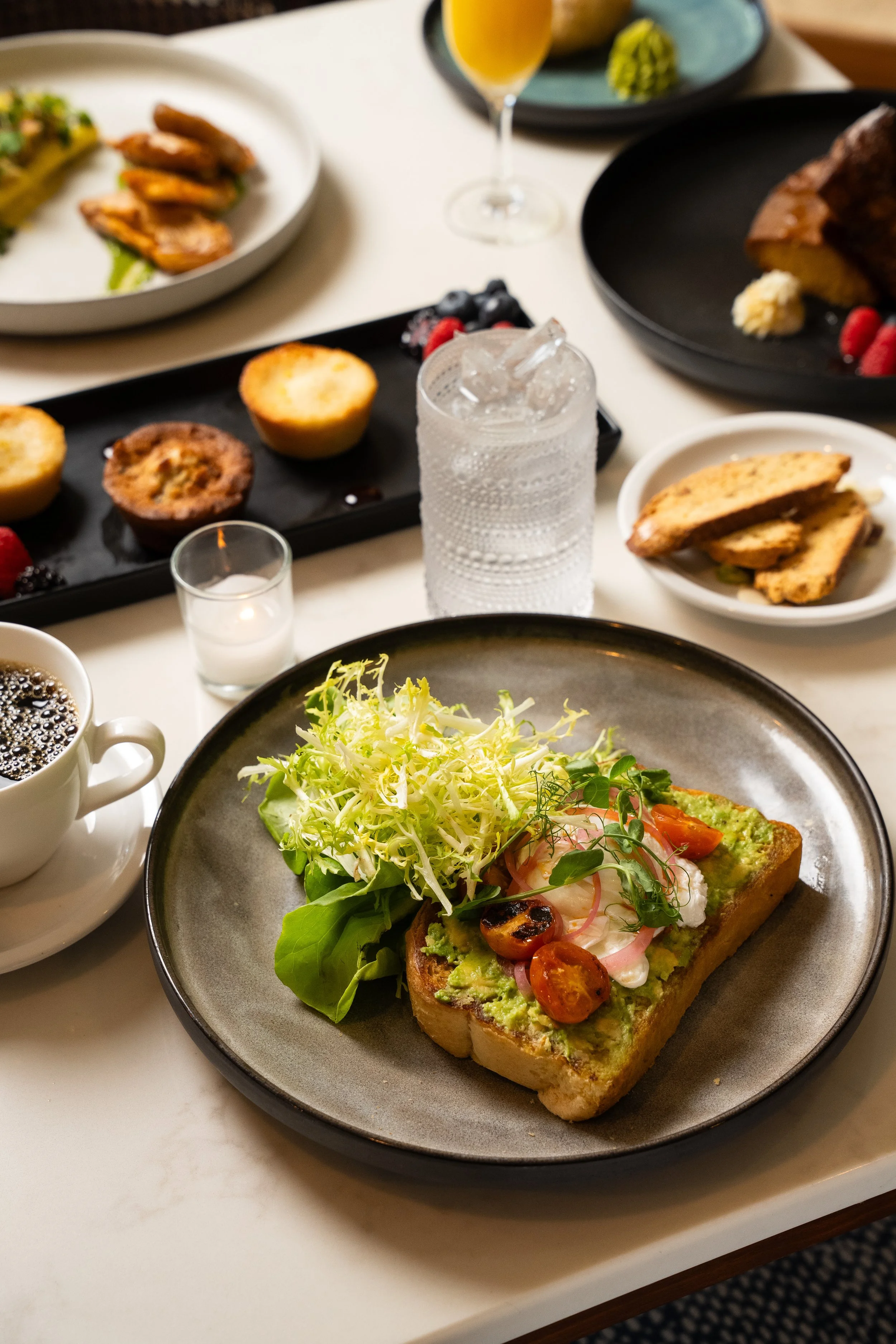 A table with Amalfi Palm Bech dinner menu items.