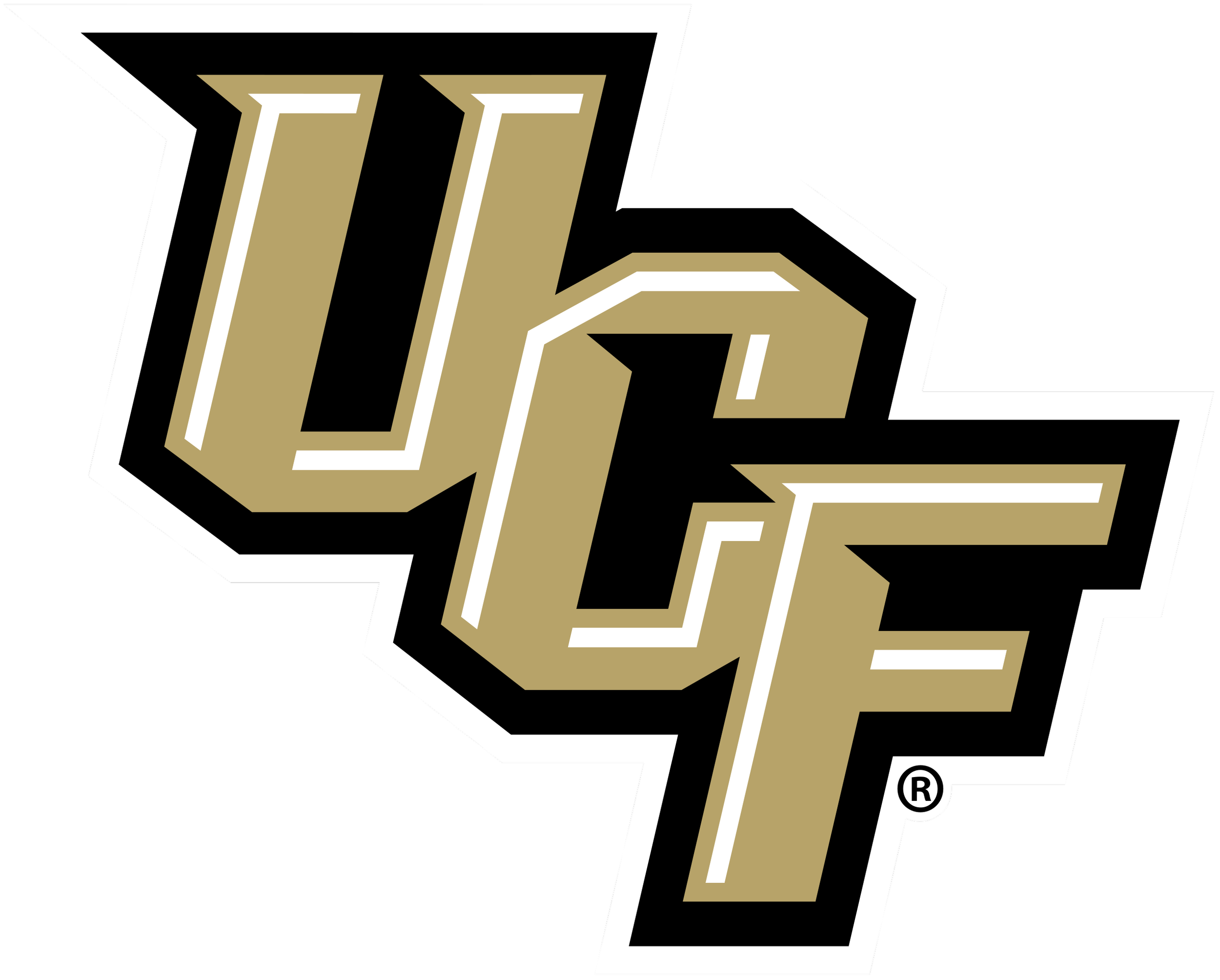 UCF logo with gold and black colors and white outline.