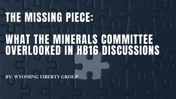 The Missing Piece: What The Minerals Committee Overlooked In HB16 Discussions - Friday, 31 January 2025