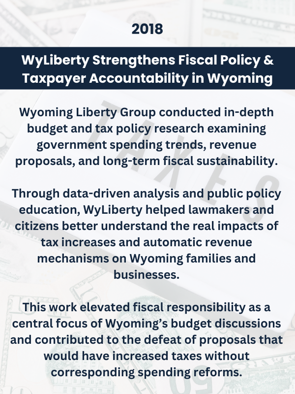 WyLiberty Strengthens Fiscal Policy &amp; Taxpayer Accountability in Wyoming